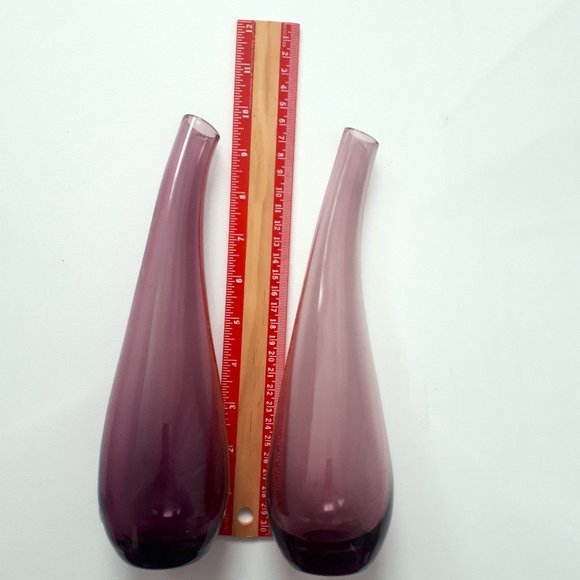 IKEA Plum Coloured Glass Vases - Picture 4 of 5